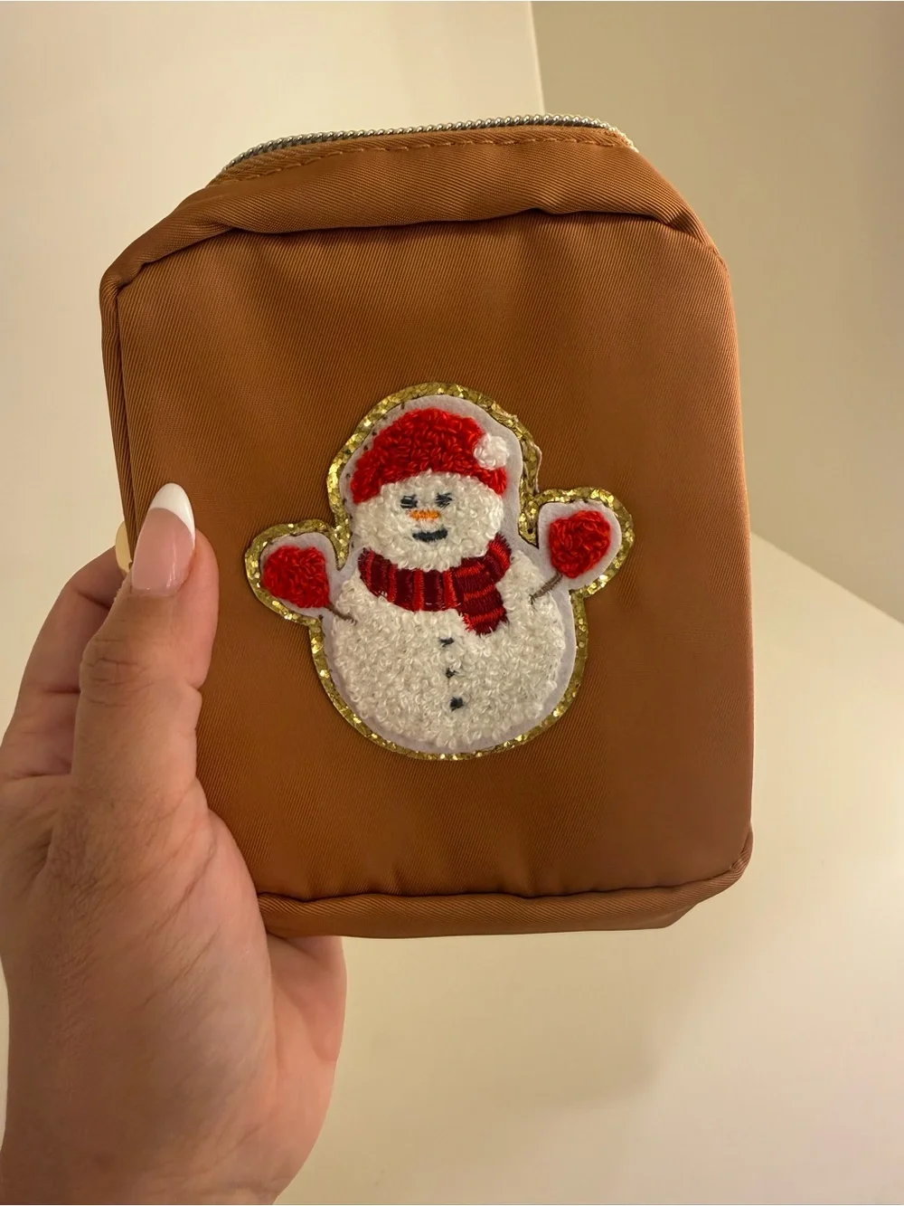 Brown Snowman Christmas bag